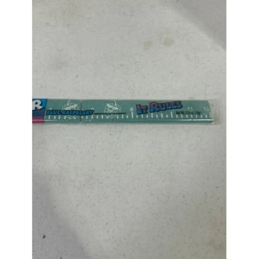 Vintage The Ruler Bubble Gum Blue Raspberry 12 Inch Novelty‎ Candy 2.5oz Sealed